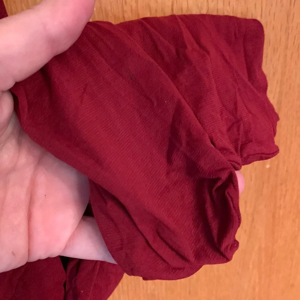 Jockey medium tall control top pantyhose tights nylons opaque cranberry red EUC